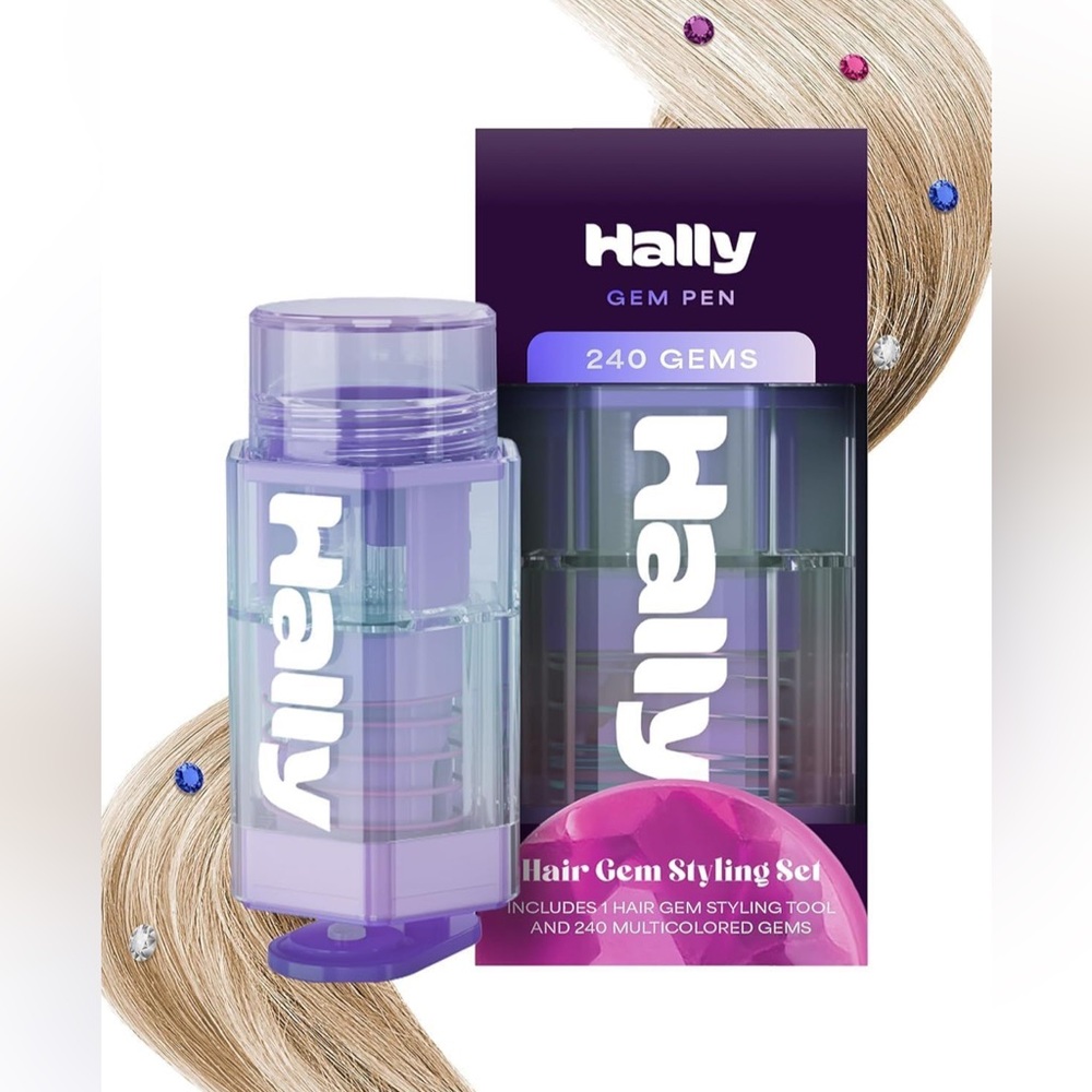 Hally Hair Gem Styling Set Gem Pen w/ 240 Multicolor Gems NEW